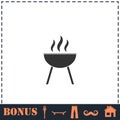 Roaster bbq icon flat Royalty Free Stock Photo