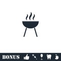 Roaster bbq icon flat Royalty Free Stock Photo