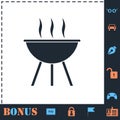 Roaster bbq icon flat Royalty Free Stock Photo