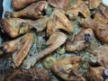 roasting chicken wings in the oven Royalty Free Stock Photo