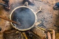 Roasting coffee beans in Chagga tribe Royalty Free Stock Photo