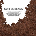 Roasting coffee beans on white background. Vector ads poster template Royalty Free Stock Photo