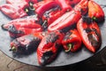 Roasting delicious red peppers for a smoky flavor and quick peeling. Balkan salad recipes. Thermal processing of the