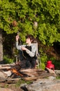 Roasting marshmallows Royalty Free Stock Photo