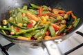Roasting mexican vegetables mix in wok pan