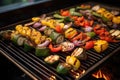 roasting vegetables on a grill for smoky salsa flavor Royalty Free Stock Photo