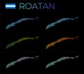 Roatan dotted map set. Royalty Free Stock Photo