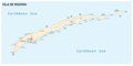 Roatan island road vector map, honduras Royalty Free Stock Photo