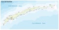 Roatan island road vector map, honduras Royalty Free Stock Photo