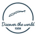 Roatan Map Outline. Vintage Discover the World. Royalty Free Stock Photo