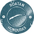 Roatan map vintage stamp. Royalty Free Stock Photo