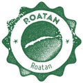 Roatan map vintage stamp. Royalty Free Stock Photo