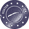 Roatan map vintage stamp. Royalty Free Stock Photo