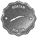 Roatan map vintage stamp. Royalty Free Stock Photo