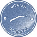 Roatan map vintage stamp. Royalty Free Stock Photo