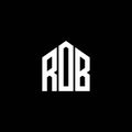 ROB letter logo design on BLACK background. ROB creative initials letter logo concept. ROB letter design.ROB letter logo design on