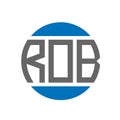 ROB letter logo design on white background. ROB creative initials circle logo concept. ROB letter design