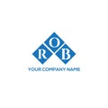 ROB letter logo design on WHITE background. ROB creative initials letter logo concept