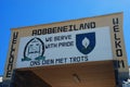 Robben Island prison entrance sign. Cape Town. Western Cape, South Africa