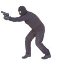 Robber aiming with his gun Royalty Free Stock Photo