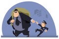 Robber with bag of loot. Illustration for internet and mobile website