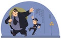 Robber with bag of loot. Illustration for internet and mobile website Royalty Free Stock Photo
