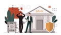 Robber bank vector concept