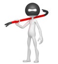 Robber with crowbar Royalty Free Stock Photo