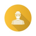 Robber flat design long shadow glyph icon