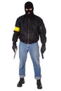 Robber with handgun Royalty Free Stock Photo
