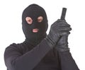 Robber with his gun isolated Royalty Free Stock Photo