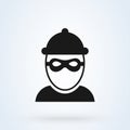 Robber icon and Bandit mask. criminal man. vector illustration Royalty Free Stock Photo