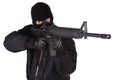 Robber with M16 rifle Royalty Free Stock Photo