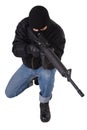 Robber with M16 rifle Royalty Free Stock Photo