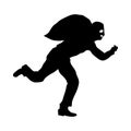 Robber silhouette black Royalty Free Stock Photo