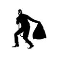 Robber silhouette black Royalty Free Stock Photo