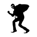 Robber silhouette black Royalty Free Stock Photo