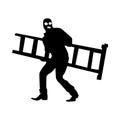 Robber silhouette black Royalty Free Stock Photo