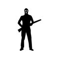 Robber silhouette black Royalty Free Stock Photo