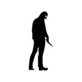 Robber silhouette black Royalty Free Stock Photo