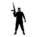 Robber silhouette black Royalty Free Stock Photo