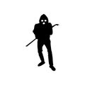 Robber silhouette black Royalty Free Stock Photo