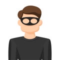 Robber in simple flat vector, personal profile icon or symbol