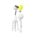 Robber stealing bulb with stealing idea concept. 3D rendering