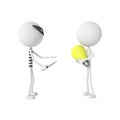 Robber stealing bulb from the man with stealing idea concept. 3D rendering