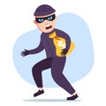 The robber stole a bag of money. the criminal