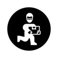 Robber, thief icon / black color