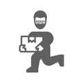 Robber, thief icon / gray vector