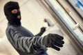 Robber using electronic key Royalty Free Stock Photo