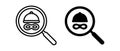 Robber vector icon set. Spy agent searching
